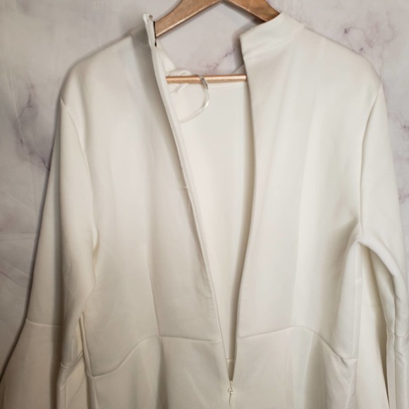ELOQUII White Mock Neck Flare Sleeves Midi Dress 20 - Picture 7 of 11